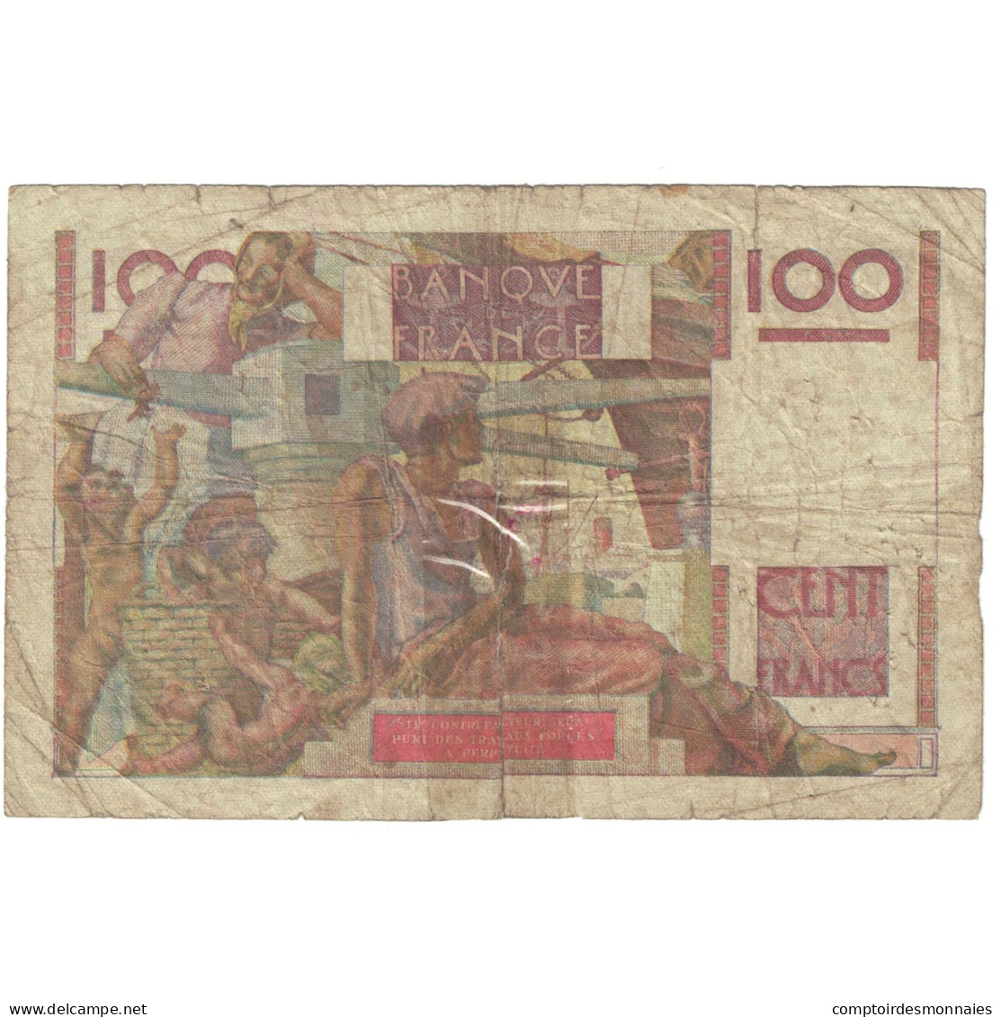 France, 100 Francs, Jeune Paysan, 1952, K.432, AB, Fayette:28.31, KM:128d - 100 F 1945-1954 ''Jeune Paysan''