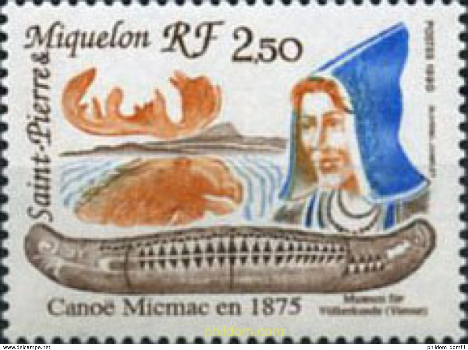 29787 MNH SAN PEDRO Y MIQUELON 1990 CANOA MICMAC. - Oblitérés