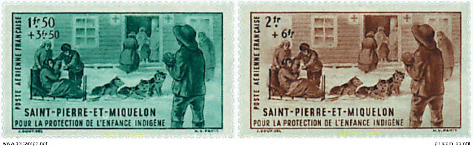 50295 MNH SAN PEDRO Y MIQUELON 1942 PRO OBRAS DE PROTECCION DE LA INFANCIA INDIGENA - Gebraucht