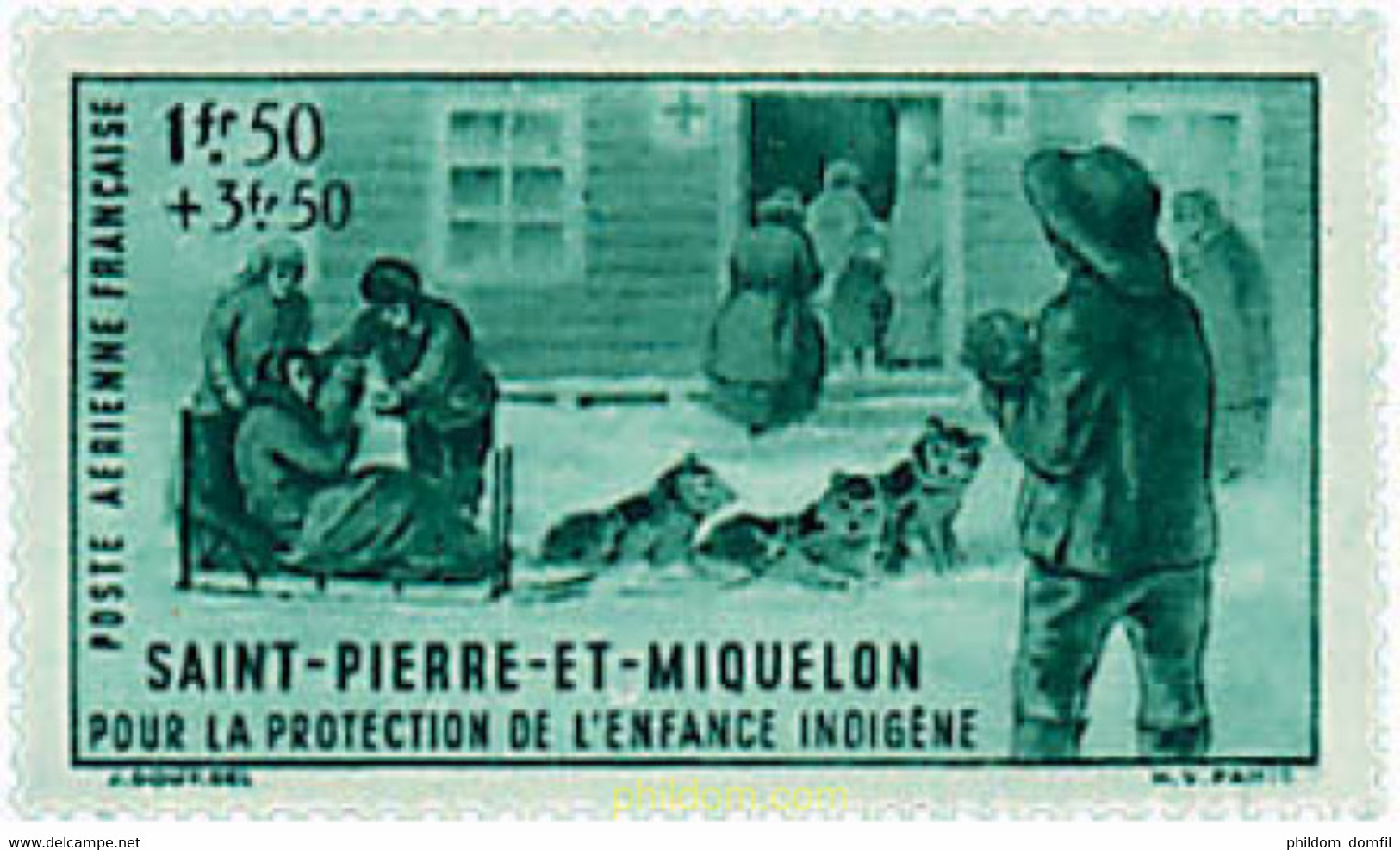 673282 HINGED SAN PEDRO Y MIQUELON 1942 PRO OBRAS DE PROTECCION DE LA INFANCIA INDIGENA - Oblitérés