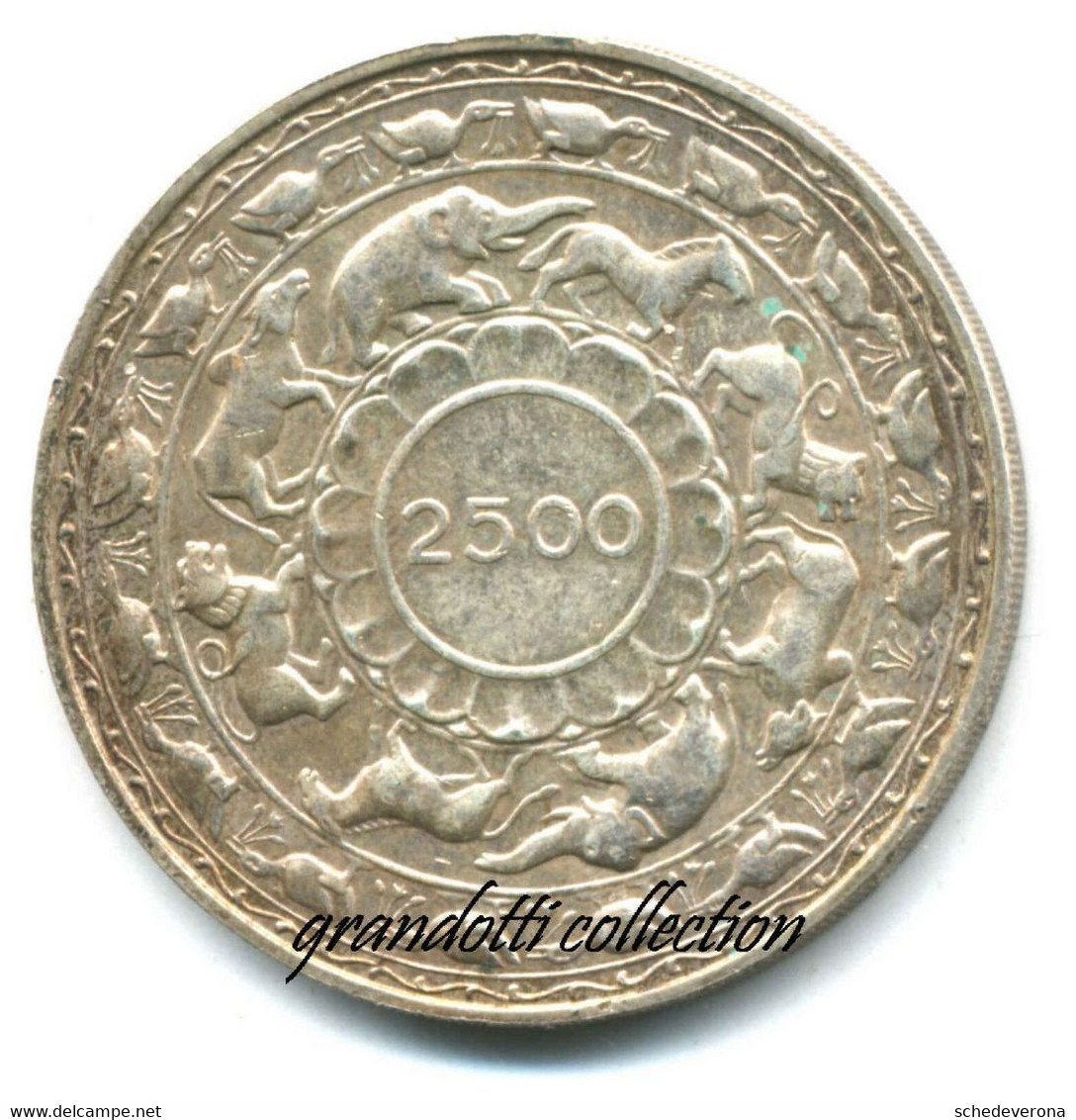 CEYLON FIVE RUPEE 1957 MONETA ARGENTO 2500 NASCITA BUDDISMO - Sonstige – Asien