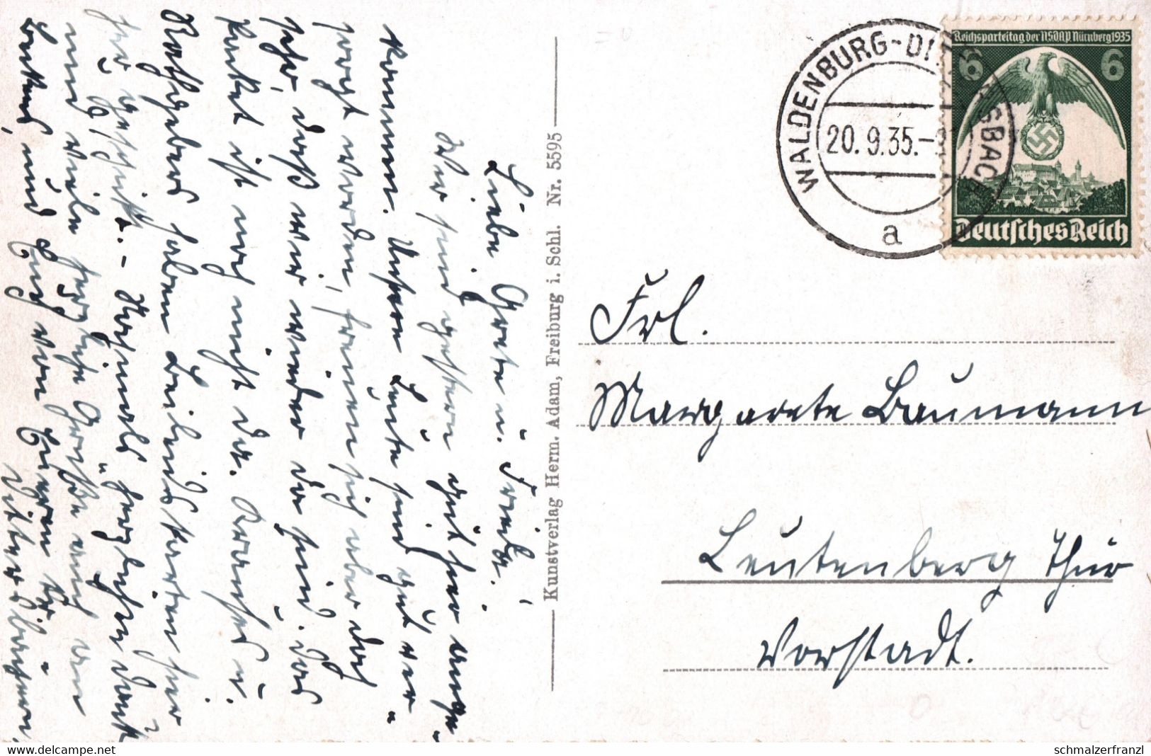 AK Waldenburg Walbrzych Dittersbach Dzietrzychow A Neuhaus Podgorze Poniatow Seitendorf Briefmarke Reichsparteitag 1935 - Schlesien