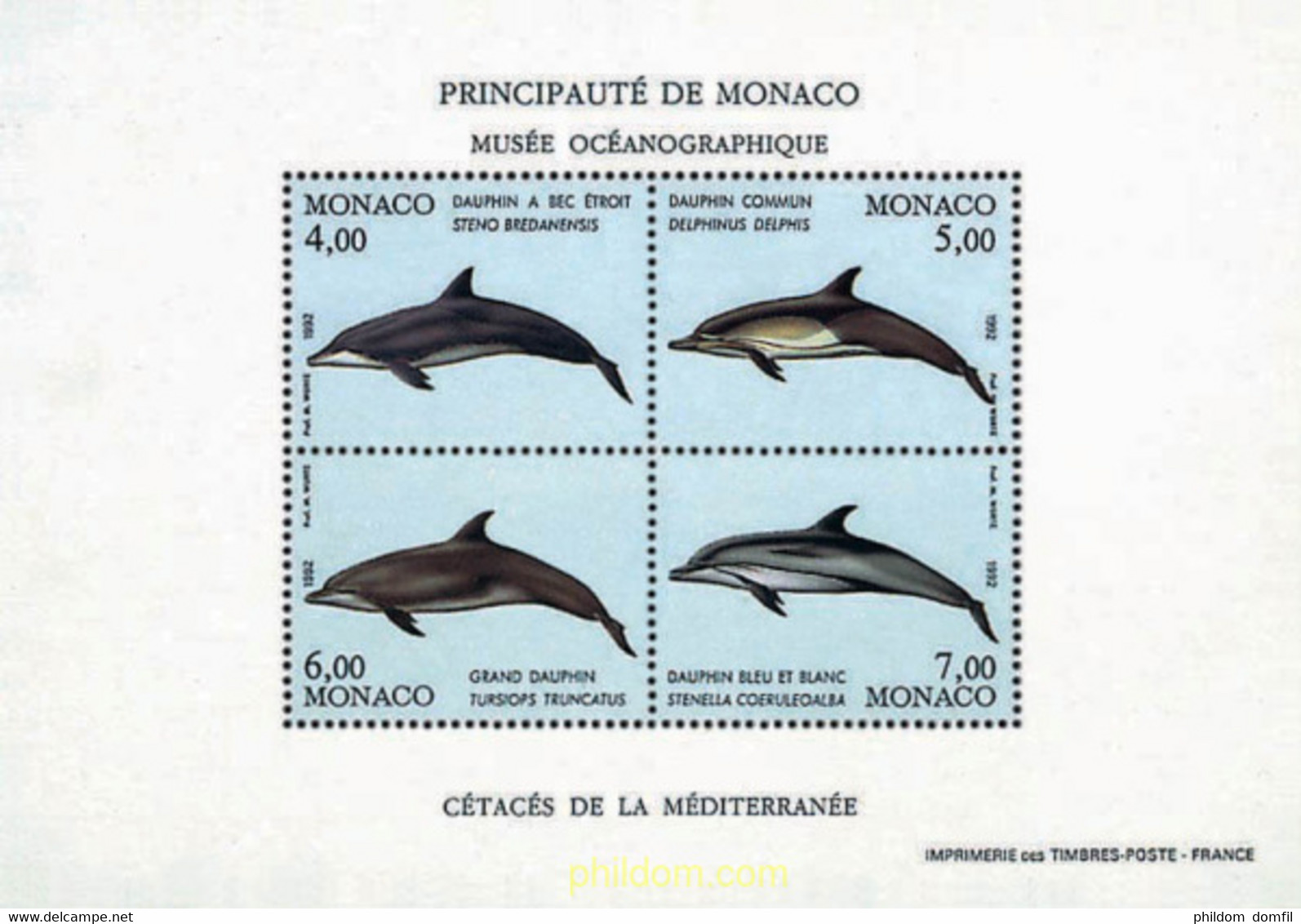 80826 MNH MONACO 1992 PROTECCION DEL MEDIO AMBIENTE MARINO - Protection De L'environnement & Climat