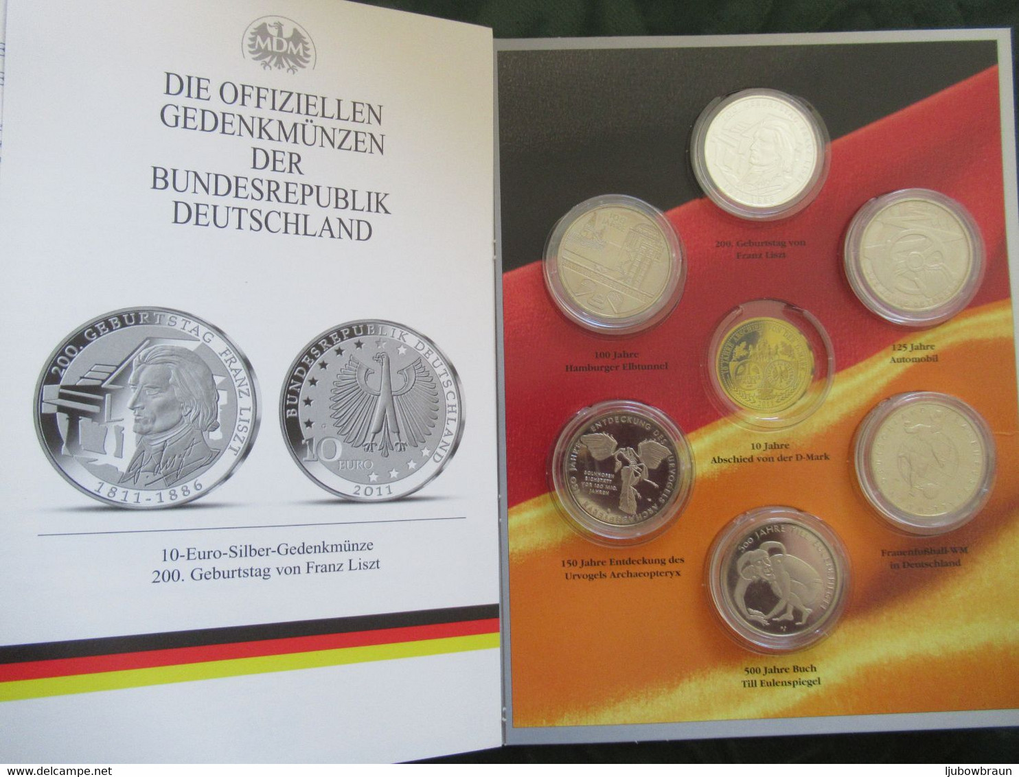 Deutschland Gedenkmünzen 6x10€ 2011, Unc. - Conmemorativas