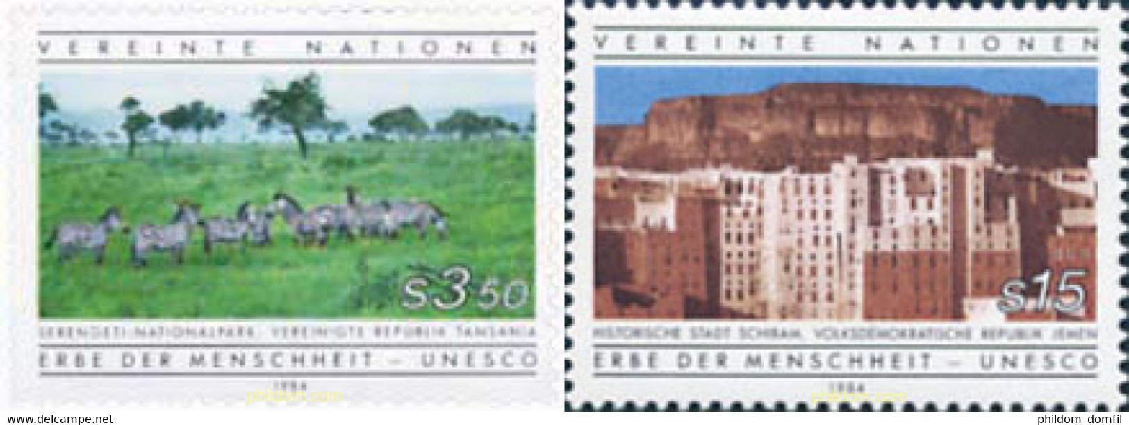 29908 MNH NACIONES UNIDAS. Viena 1984 PATRIMONIO DE LA HUMANIDAD, UNESCO - Protection De L'environnement & Climat