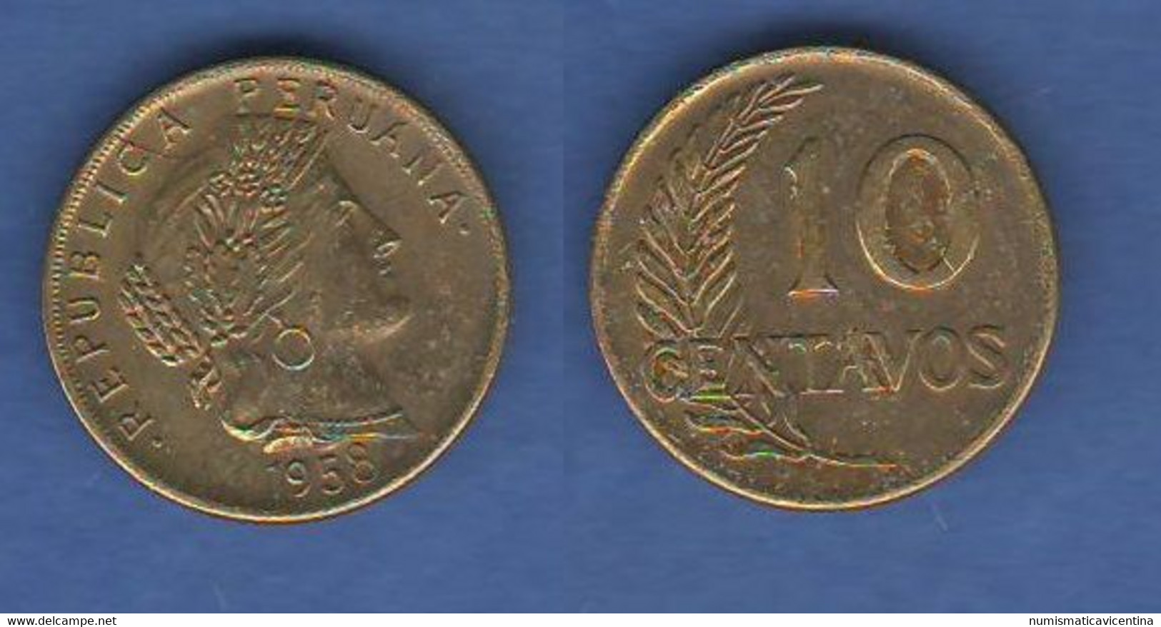 Peru' 10 Centavos 1958 Bronze Coin - Paraguay