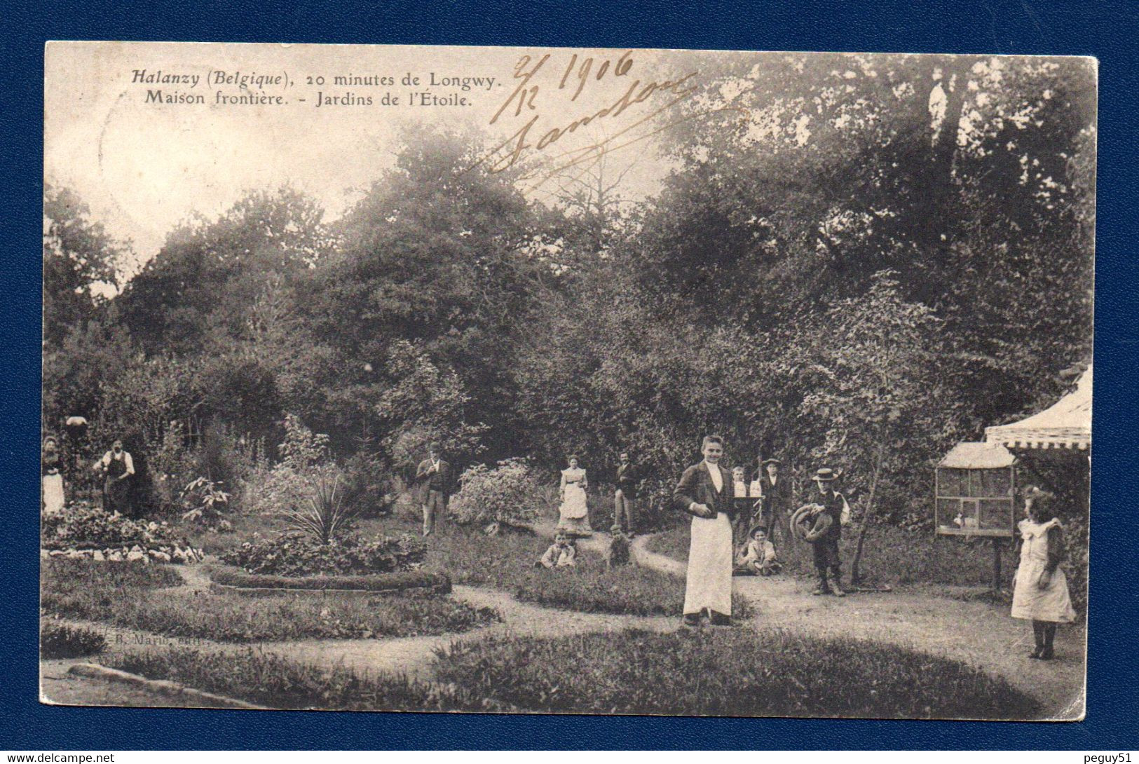 Halanzy ( Aubange). La Maison Frontière. Jardins De L'Etoile. 20 Minutes De Longwy. 1906. - Aubange