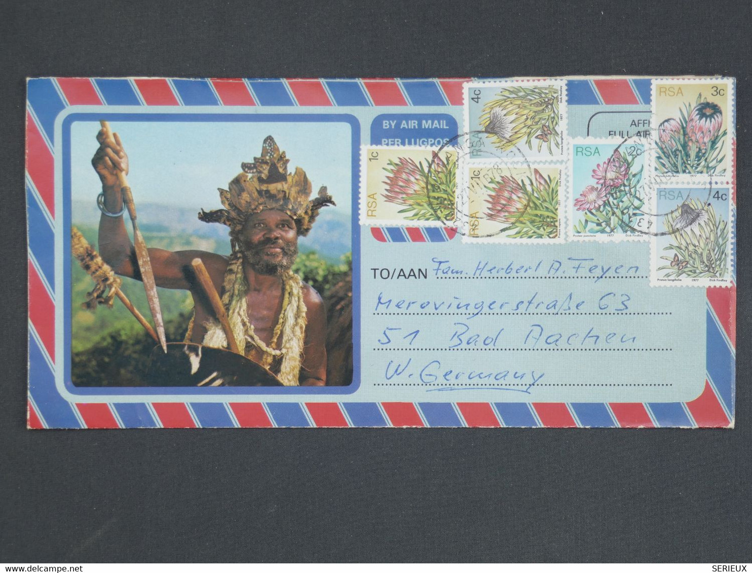 BI 4 RSA AFRIKA   BELLE LETTRE  1978   A BAD HACHEN GERMANY    ++FEMME SEINS NUS  + AFFRANCH.  INTERESSANT - Storia Postale