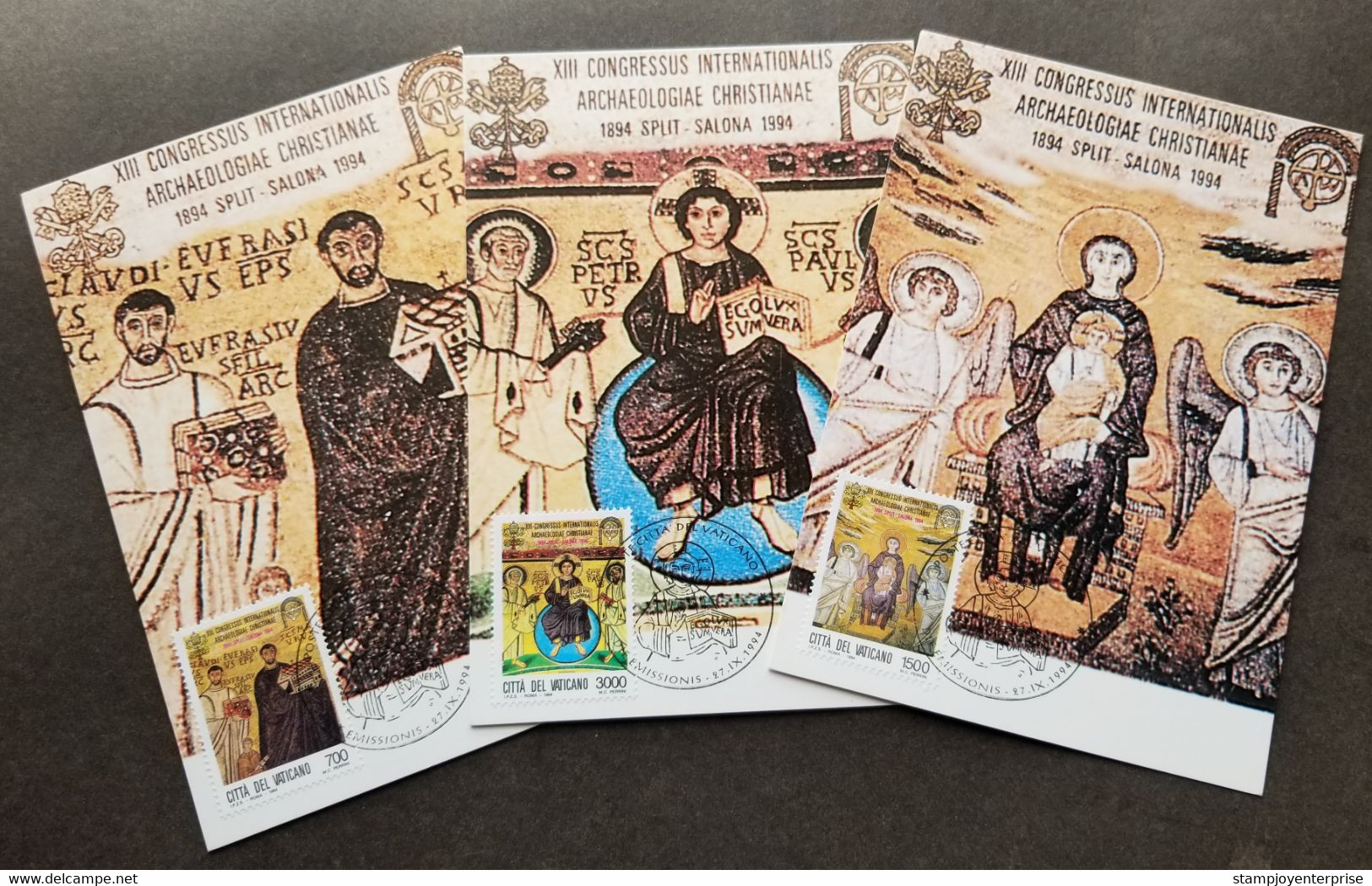 Vatican 13th International Congress Christian Archaeology 1994 Mosaic (maxicard) - Cartas & Documentos