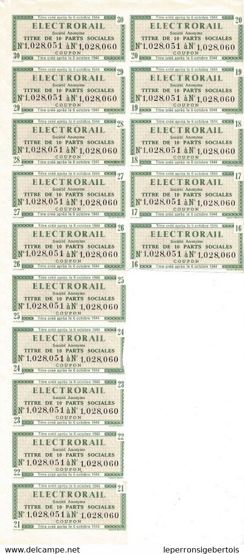 Titre De 1966  - ELECTRORAIL - - Elettricità & Gas