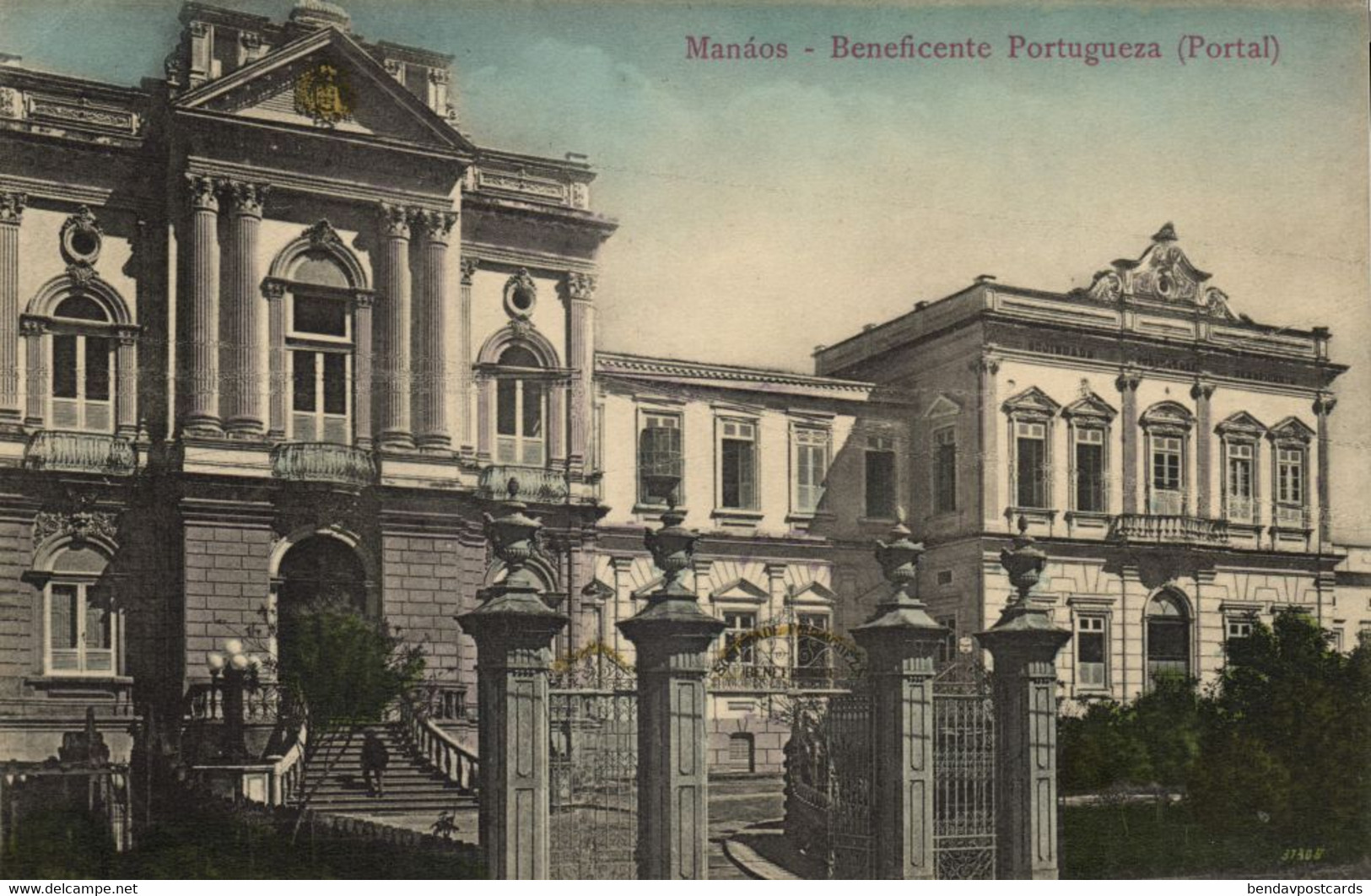 Brazil, MANAOS MANAUS, Beneficente Portugueza, Portal (1919) Postcard - Manaus