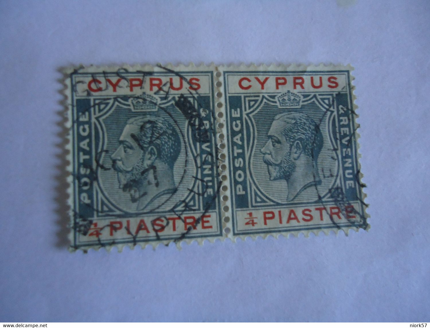 CYPRUS  USED   STAMPS PAIR   WITH POSTMARK  FAMAGUSTA 1927 - Sonstige & Ohne Zuordnung