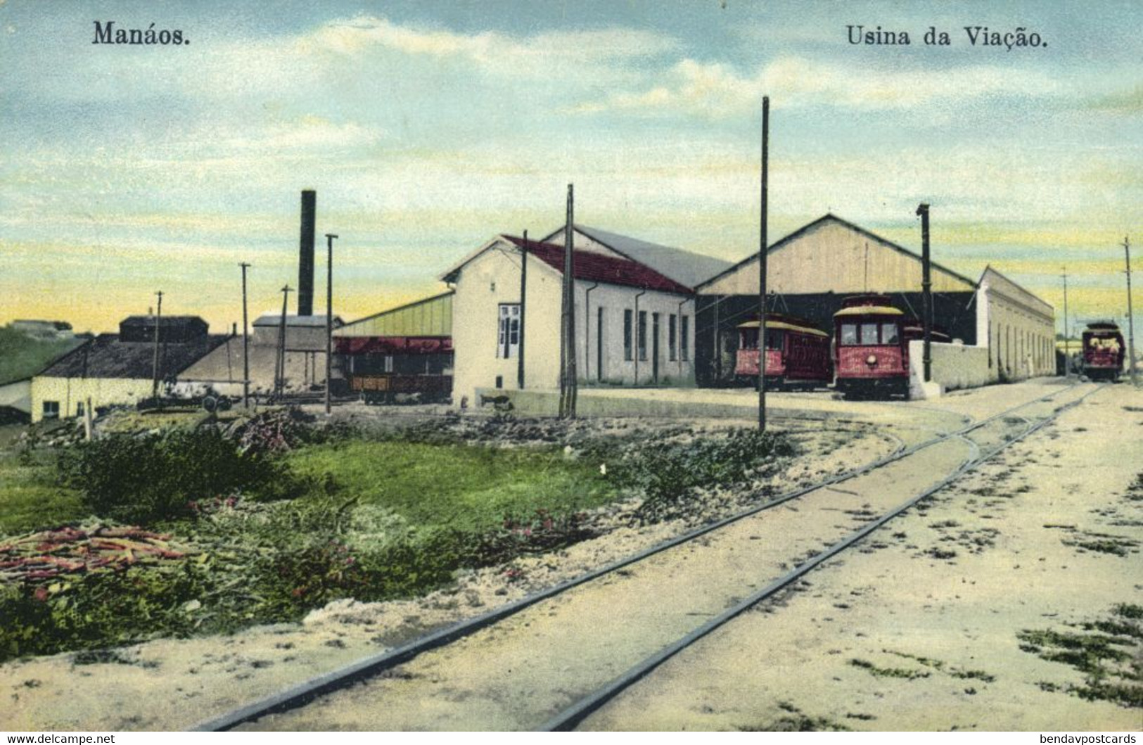 Brazil, MANAOS MANAUS, Usina Da Viação, Tram Depot (1910s) Postcard - Manaus