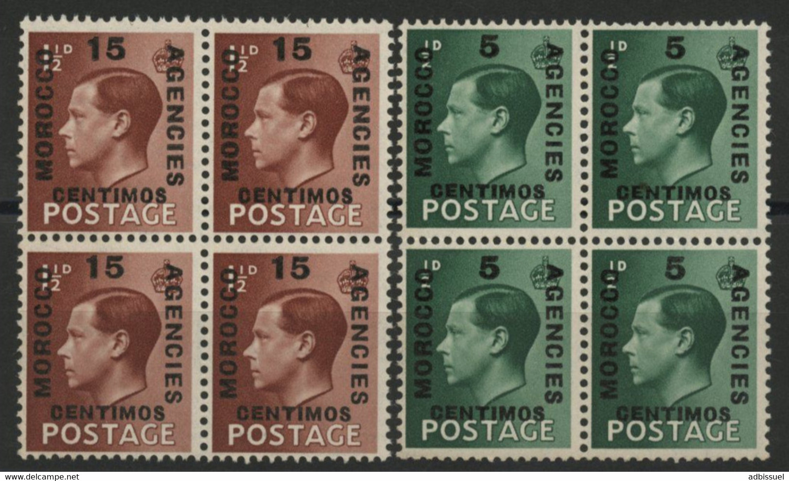 MAROC MAROCCO Zone Espagnole Edward VIII N° 66 + 68 En Blocs De 4. Neufs ** (MNH).TB - Bureaux Au Maroc / Tanger (...-1958)