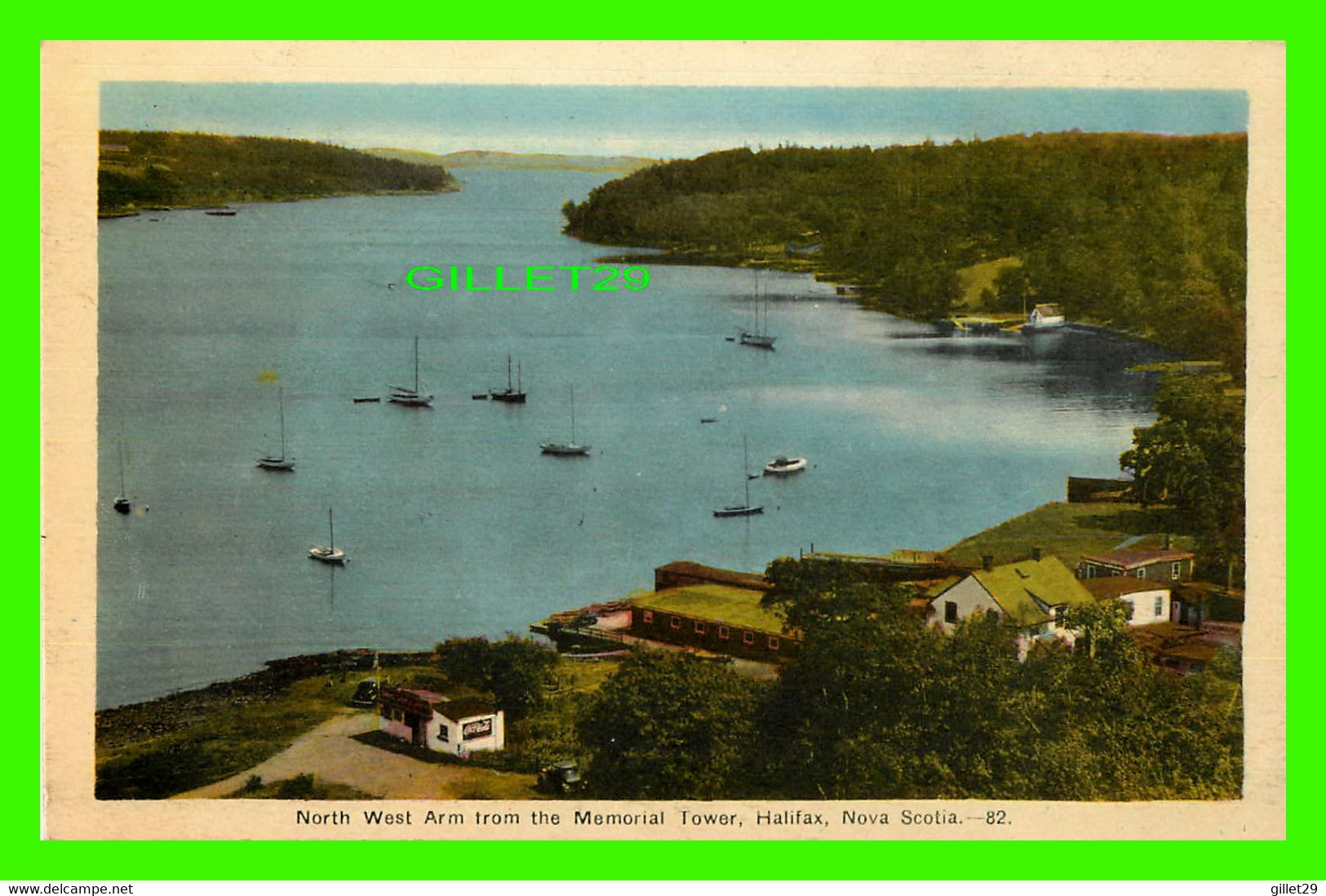 HALIFAX, NOVA SCOTIA - NORTH WEST ARM FROM THE MEMORIAL TOWER - PECO - ANIMATED WITH SHIPS - - Halifax