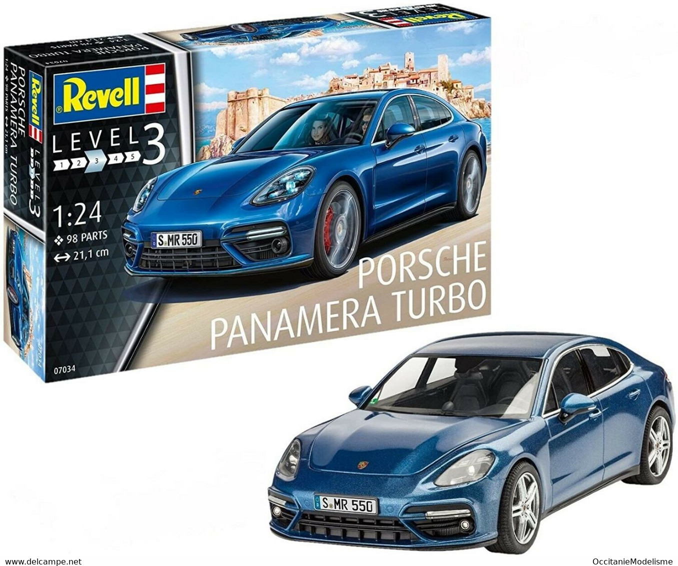 Revell - PORSCHE PANAMERA TURBO Maquette Kit Plastique Réf. 07034 Neuf NBO 1/24 - Carros