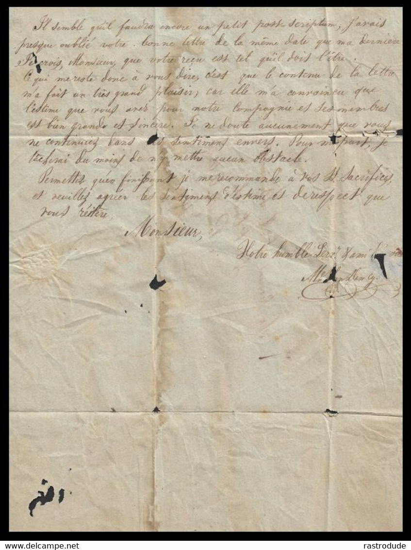 1847, 27 JUNE STAMPLESS ENTIRE GRAND COTEAU, LOUISIANA - JESUITS COLLEGE ST. CHARLES - BELGIAN JESUIT - 1845-47 Emissions Des Maîtres De Postes