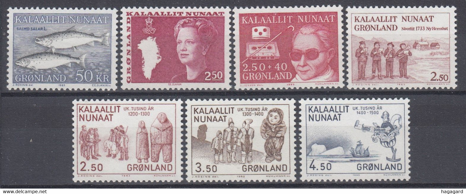 OB1715. Greenland 1983. Year Set. Michel 140-46. MNH(**) - Full Years