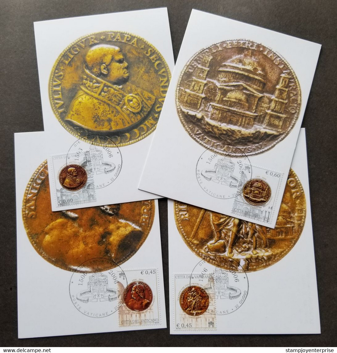 Vatican 500th St. Peter's Basillica Medallions 2006 (maxicard) - Lettres & Documents