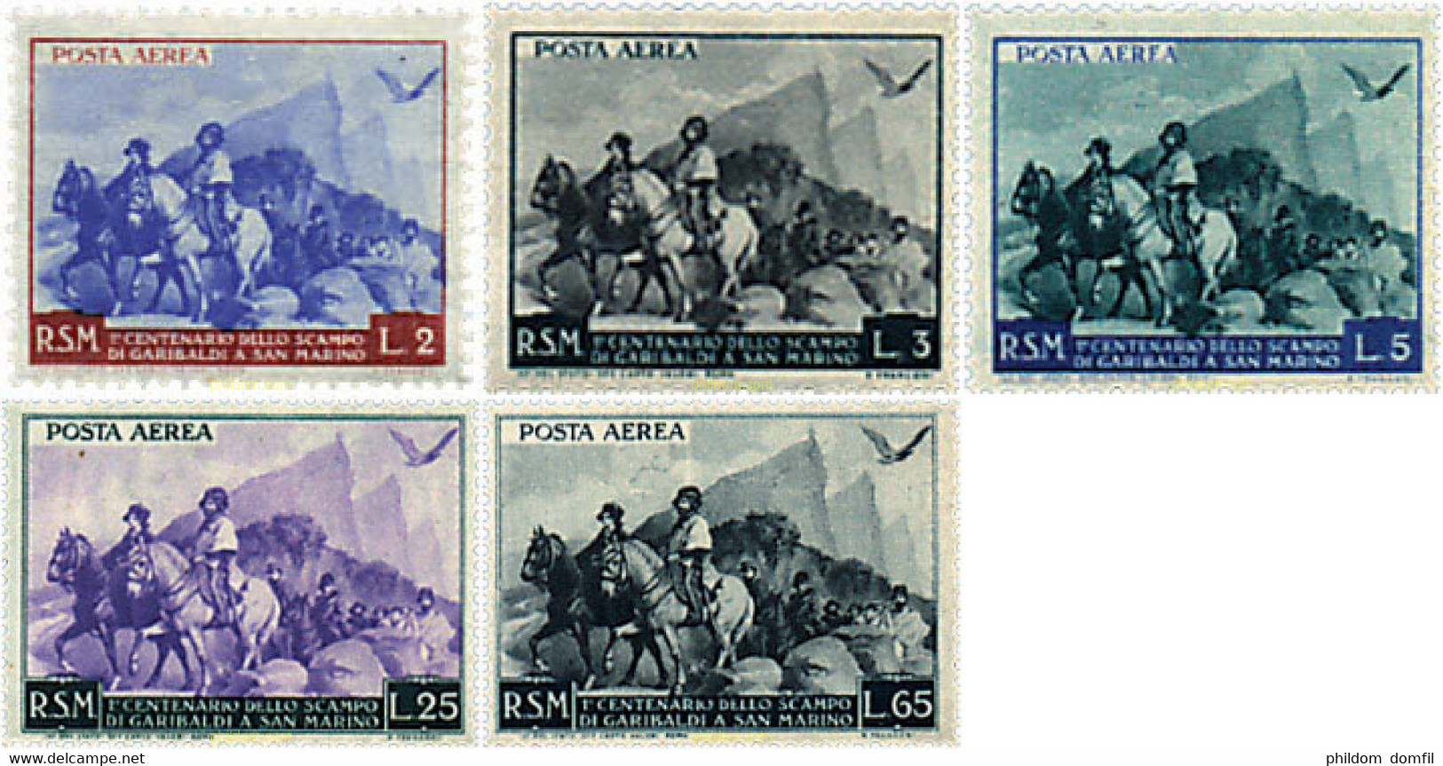 37322 MNH SAN MARINO 1949 CENTENARIO DE LA RETIRADA DE GARIBALDI - Usati