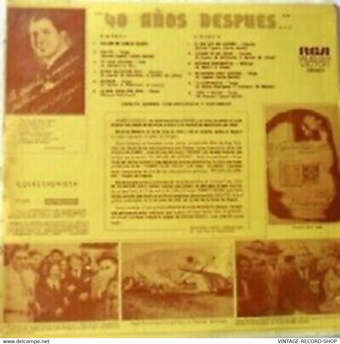 CARLOS GARDEL*40 AÑOS DESPUES* CON ORQUESTA Y GUITARRAS COLLECTIBLE RCA 1975 EX+ - Musik-DVD's