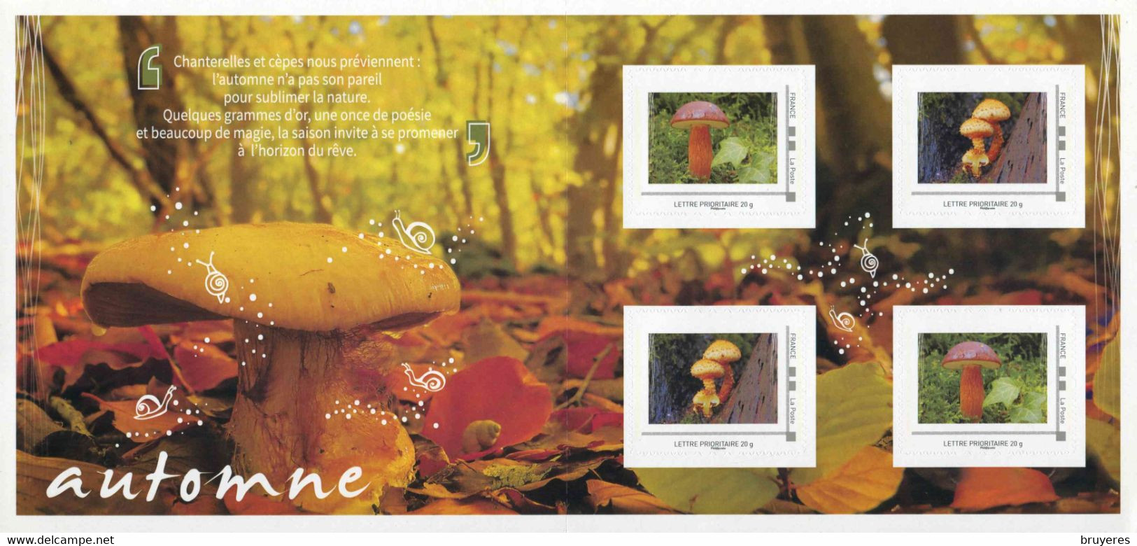 COLLECTOR De 2020 De 4 Timbres Adhésifs "AUTOMNE - LES CHAMPIGNONS - ID Timbre LETTRE PRIORITAIRE 20 G" (Non Plié) - Collectors