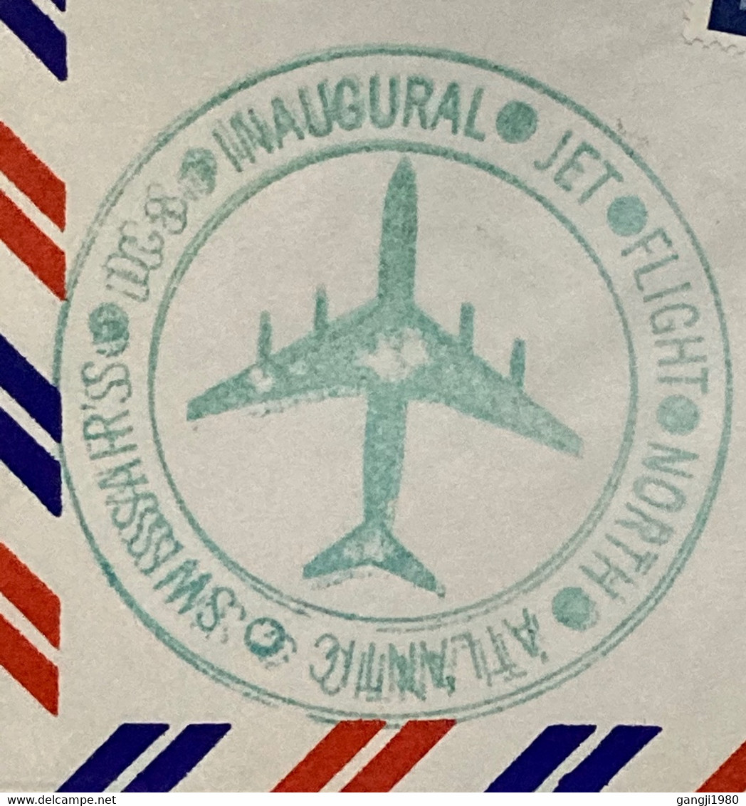 UNITED NATION 1960, FIRST FLIGHT COVER, NORTH ATLANTIC SWISSAIR CACHET , ZURICH LUFTPOST CANCEL. - Cartas & Documentos