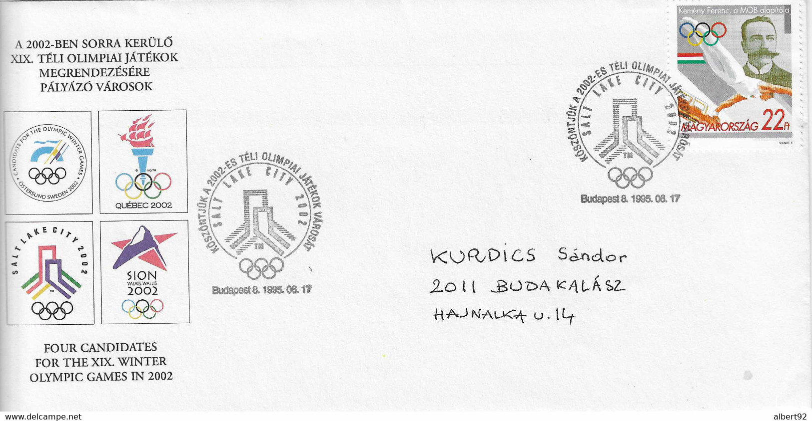 1995 Nomination De Salt Lake City Aux Jeux Olympiques D'Hiver 2002: Session Du Comité Olympique International à Budapest - Winter 2002: Salt Lake City