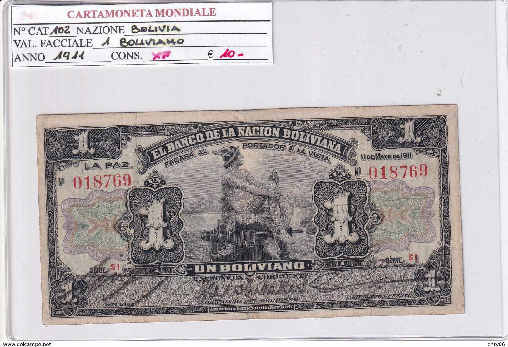 BOLIVIA 1 BOLIVIANO 1911 P102 - Bolivie