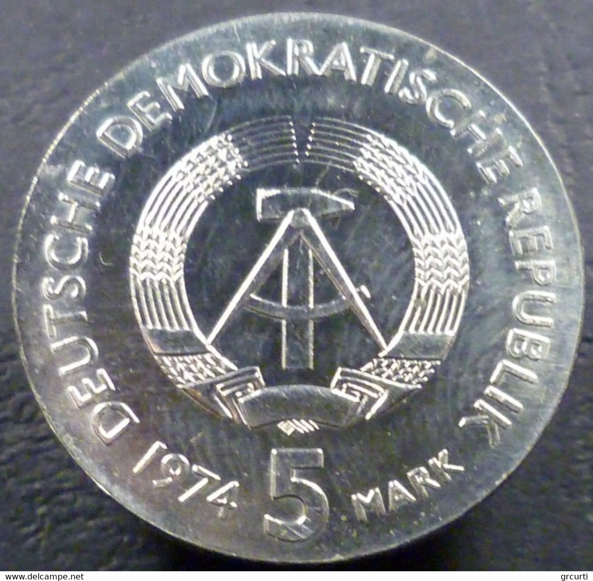 Germania Orientale - DDR - 5 Mark 1974 - 100° Morte Di Philipp Reis - KM# 49 - 5 Mark