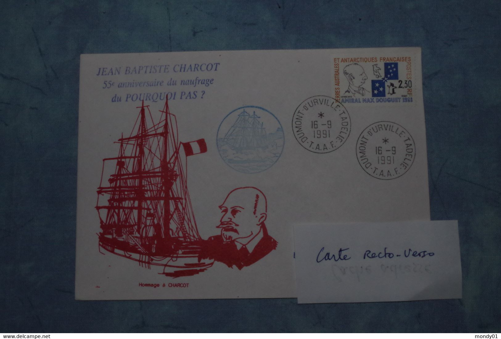 2-728  Antarctique TAAF FAAT Terre Adelie Land 1991 Année Charcot Explorateur Explorer Antarctic South Pole Sud - Onderzoeksprogramma's