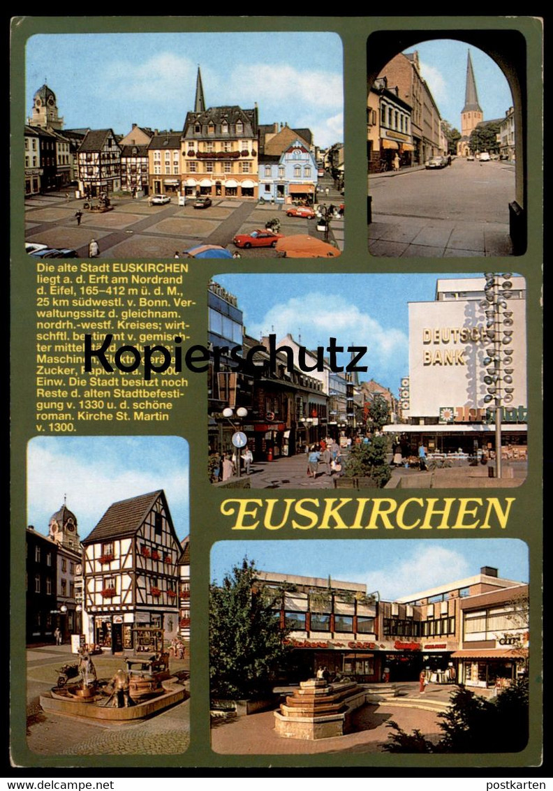 ÄLTERE POSTKARTE EUSKIRCHEN GESCHICHTE CHRONIK VW GOLF 1 & PORSCHE 911 DEUTSCHE BANK Chronikkarte Storycard Postcard Cpa - Euskirchen