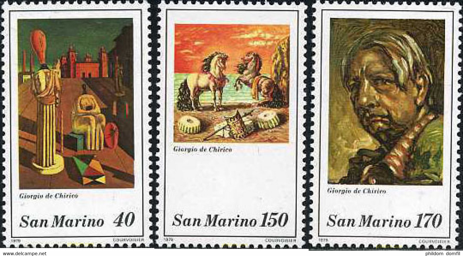 29775 MNH SAN MARINO 1979 1 ANIVERSARIO DE LA MUERTE DEL PINTOR GIORGIO DE CHIRICO - Used Stamps