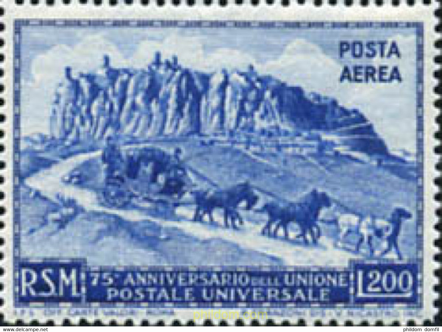 29771 MNH SAN MARINO 1950 75 ANIVERSARIO DE LA UPU - Usati