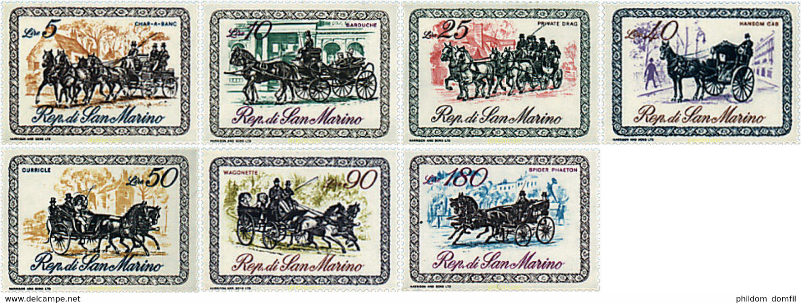 29773 MNH SAN MARINO 1969 CARRUAJES ANTIGUOS - Usados