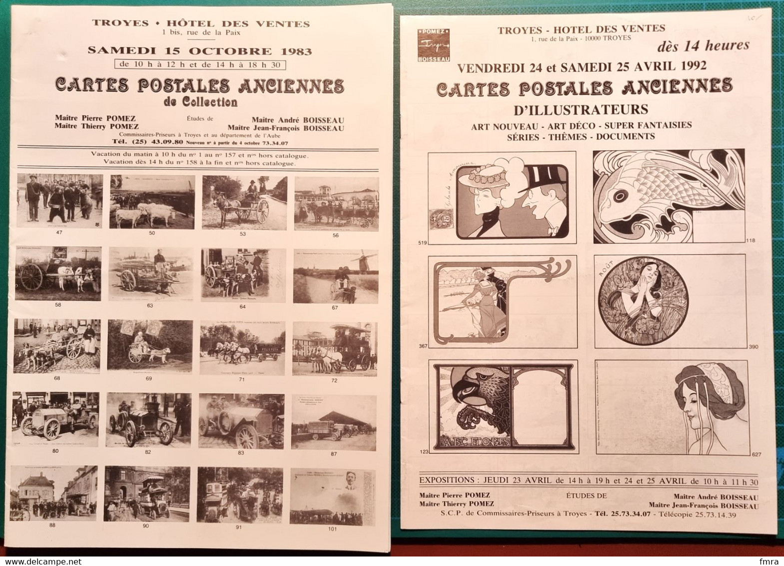 Lot De 4 Catalogues De Vente De Cartes Postales Sur Troyes Aube Illustrateurs ....(illustrations) /R104 - Livres & Catalogues