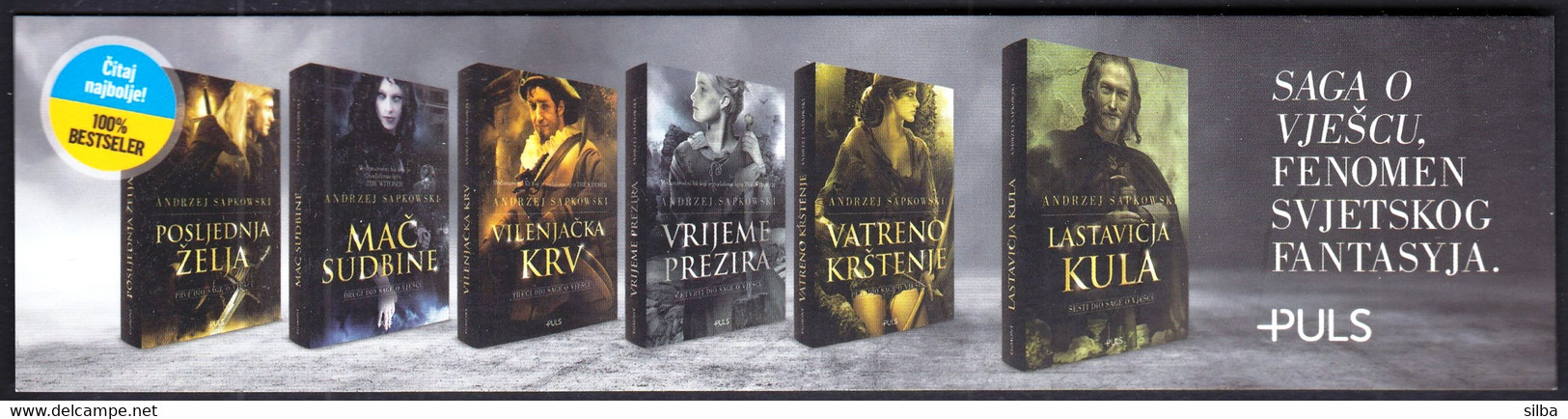 Croatia 2022 / Andrzej Sapkowski: Witcher Books / Bookmark / Bookmarks / Bookmarker - Marque-Pages