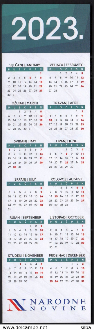 Croatia 2022 / Narodne Novine D.d., 2023 Calendar / Bookmark / Bookmarks / Bookmarker - Marque-Pages