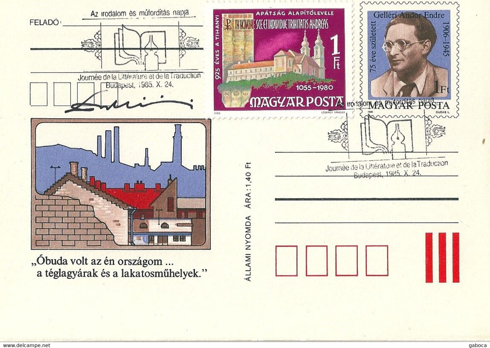 0040 Hungary, SPM, Literature, Literary Translation, Architecture RARE - Ecrivains