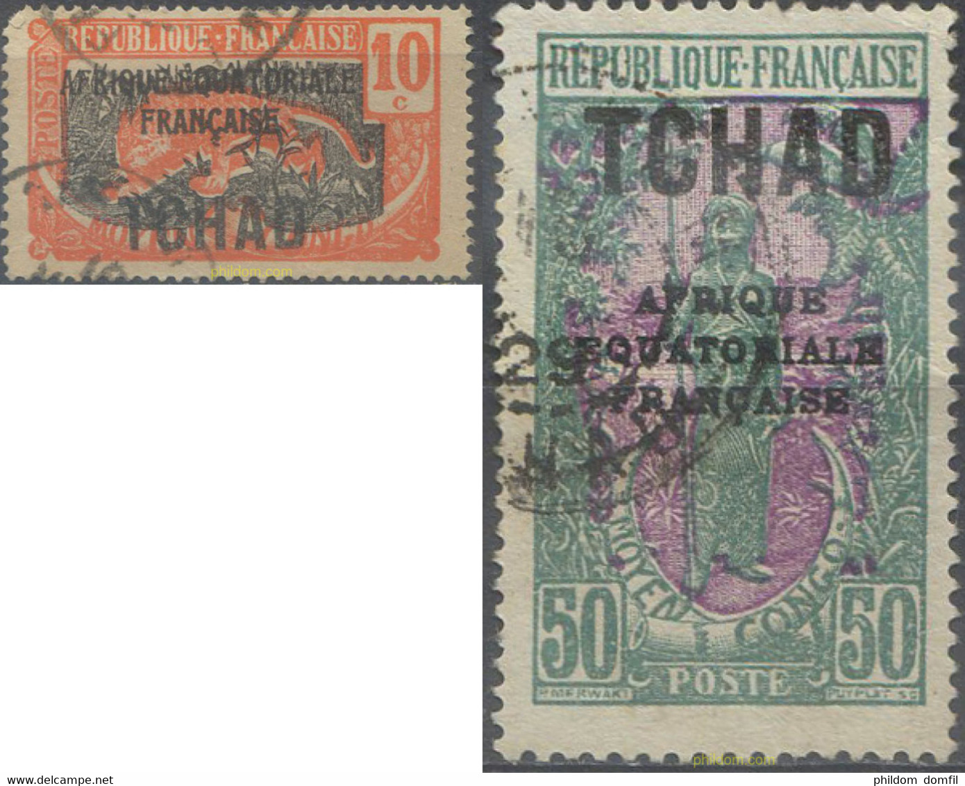 659698 USED CHAD 1925 SERIE BASICA - Used Stamps