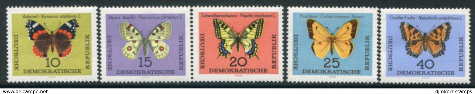 DDR / E. GERMANY 1964 Butterflies  MNH / **.  Michel  1004-08 - Ungebraucht