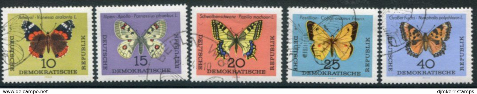 DDR / E. GERMANY 1964 Butterflies Used.  Michel  1004-08 - Oblitérés