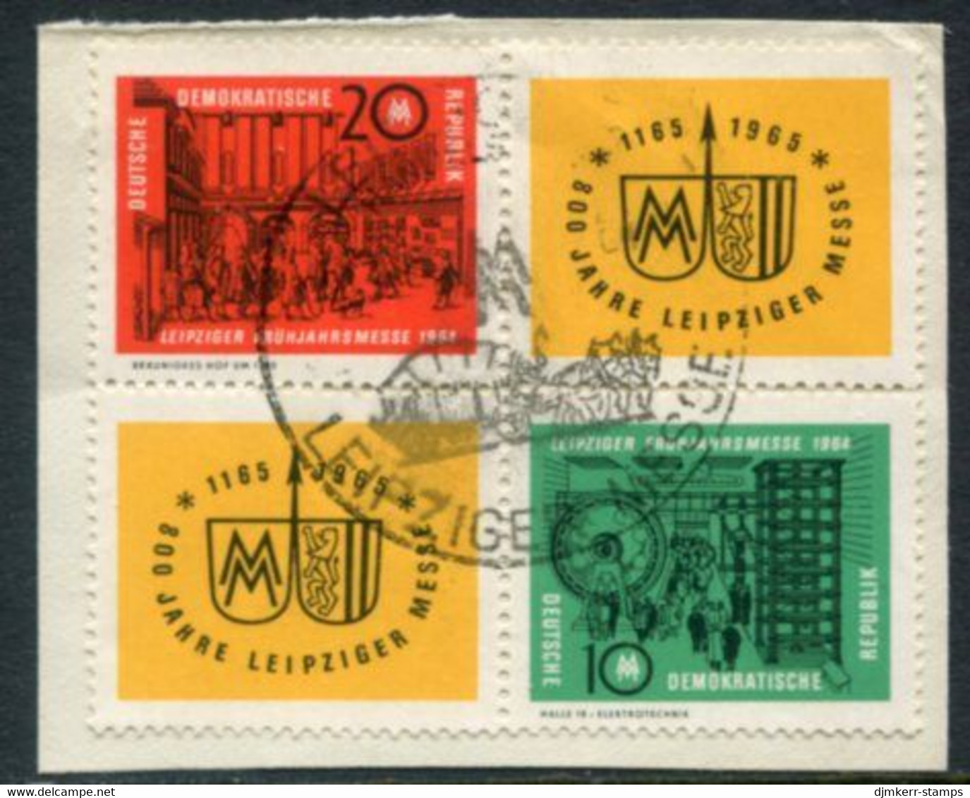 DDR / E. GERMANY 1964 Leipzig Spring Fair Block Used.  Michel  1012-13 - Used Stamps