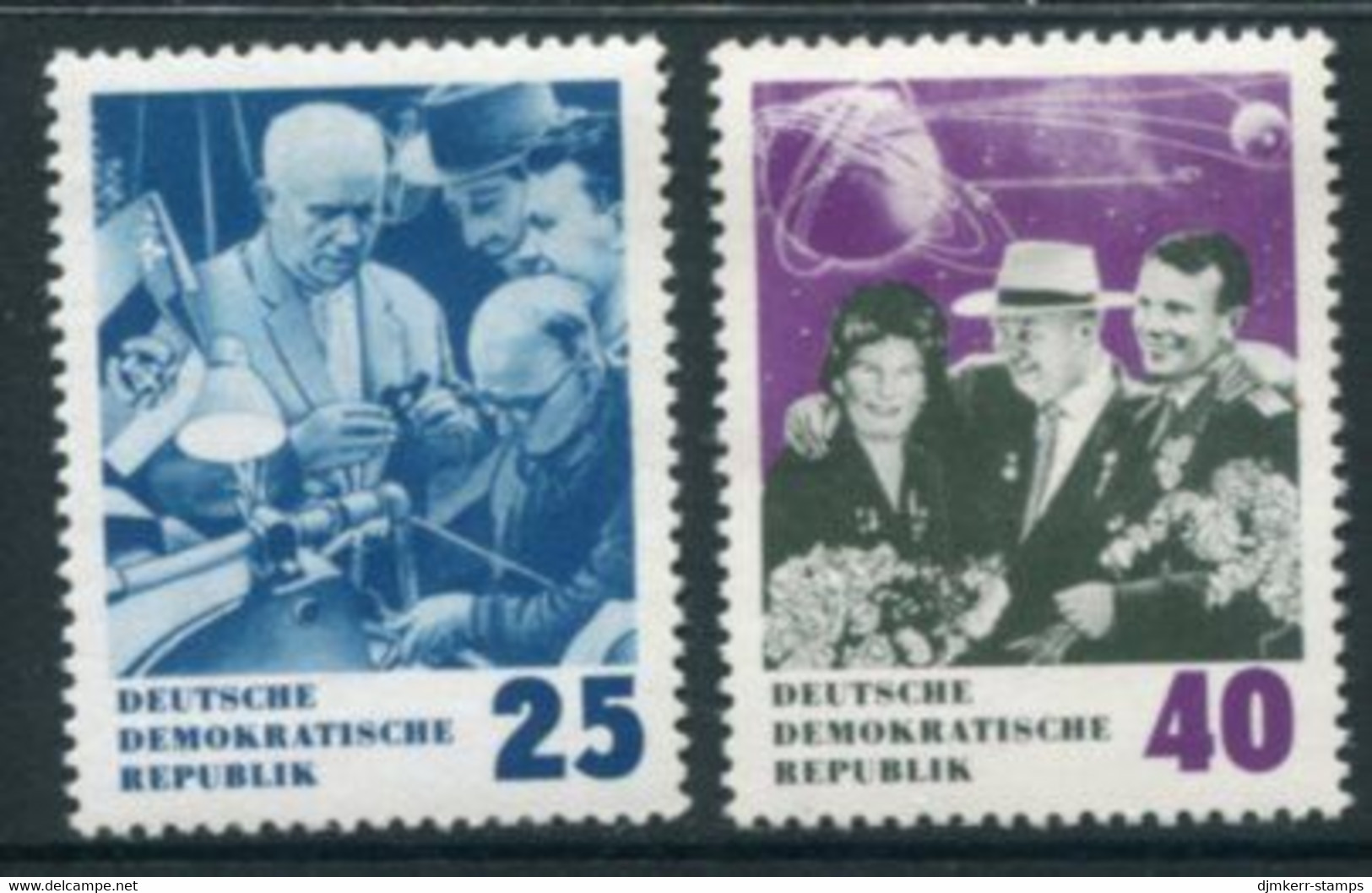 DDR / E. GERMANY 1964 Khrushchev 70th Birthday  MNH / **.  Michel  1020-21 - Neufs
