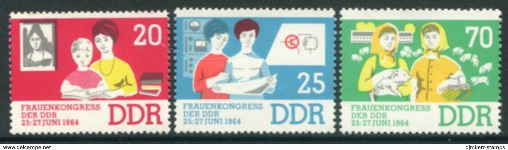 DDR / E. GERMANY 1964 Women's Congress  MNH / **.  Michel  1030-32 - Nuevos