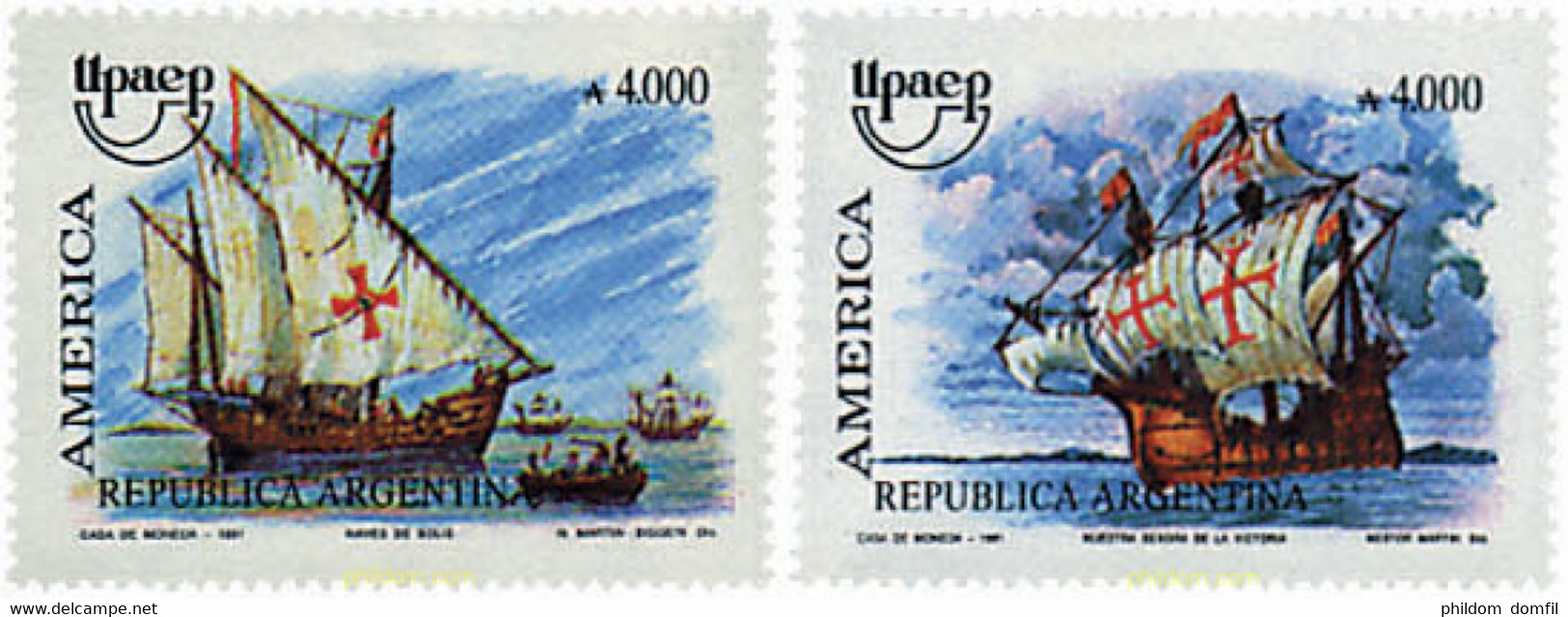 30960 MNH ARGENTINA 1991 AMERICA-UPAEP 1991 - VIAJES DEL DESCUBRIMIENTO - Usados