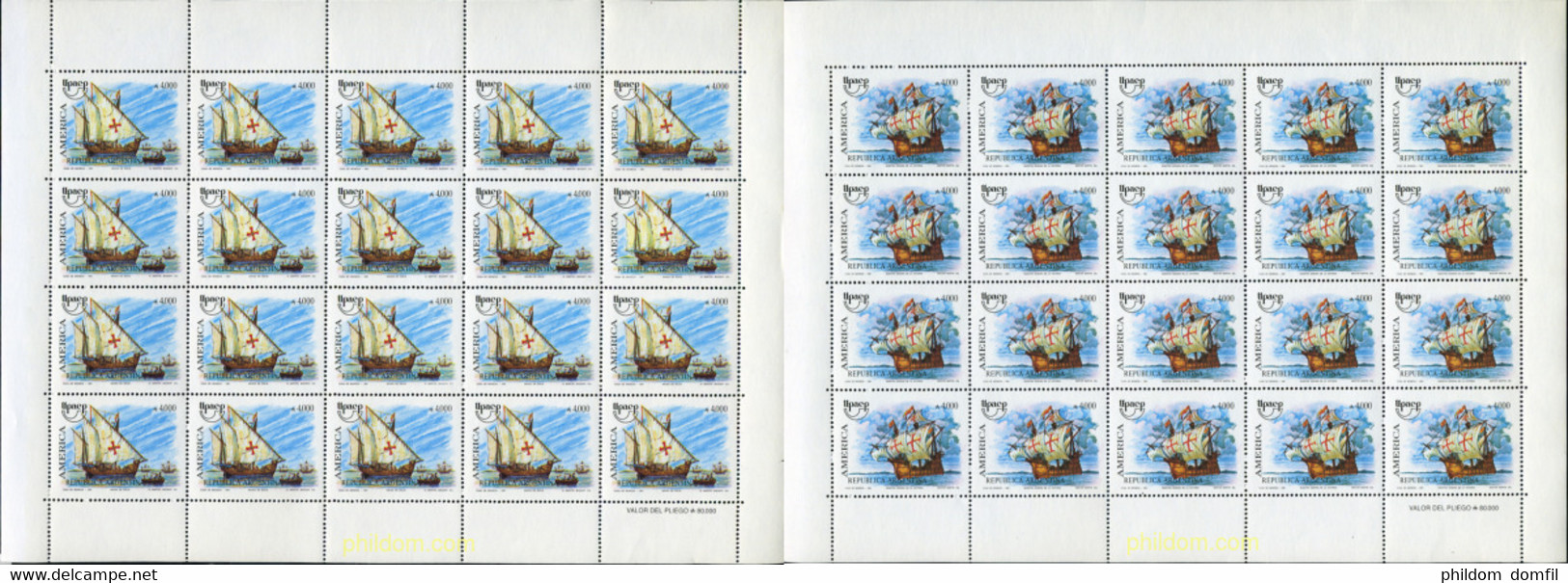 253338 MNH ARGENTINA 1991 AMERICA-UPAEP 1991 - VIAJES DEL DESCUBRIMIENTO - Oblitérés