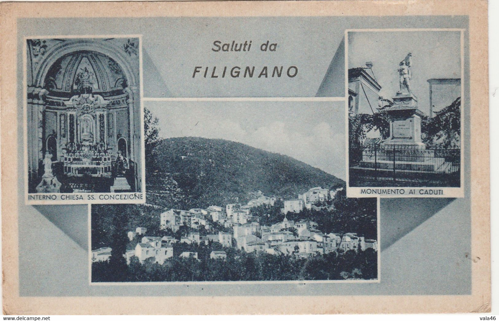 ITALIE  MOLISE   ISERNIA  CPA  BLEUTEE  SALUTI DA FILIGNANO - Isernia