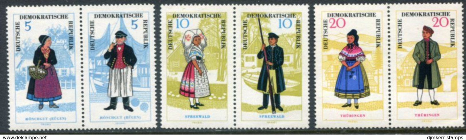 DDR / E. GERMANY 1964 Traditional Costumes Pairs   MNH / **.  Michel  1074-79 - Ungebraucht