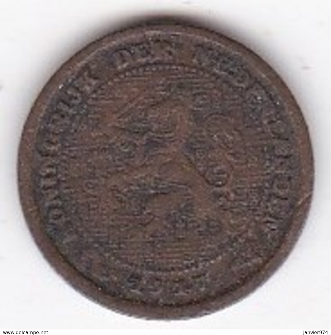 Pays-Bas, 1/2 Cent 1917, WILHELMINA I. Bronze. KM# 138 - 0.5 Cent
